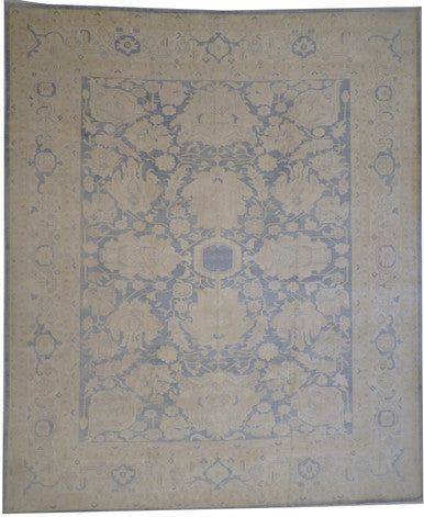 Oushak Whitewash Chobie Wool Hand Knotted Rug 12.0x14.6 -g-9