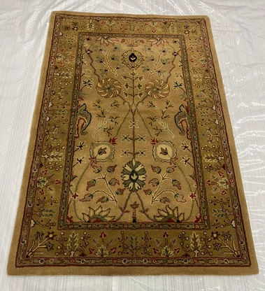 Traditional Wool Hand Knotted Rug Gold 3.4X5.4  -EB-15