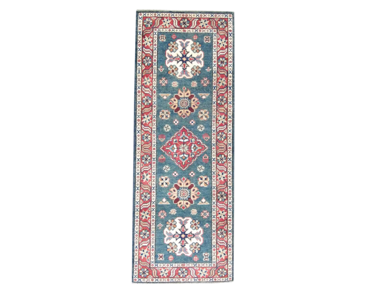 Tribal Kazak 2'6" x 6'0 Hand-knotted Rug - w231