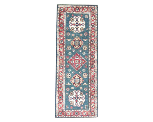Tribal Kazak 2'6" x 6'0 Hand-knotted Rug - w231