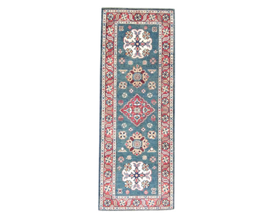 Tribal Kazak 2'6" x 6'0 Hand-knotted Rug - w231