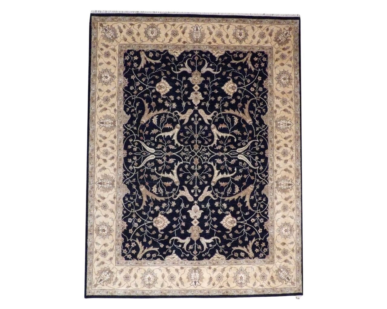 Black 9'1" x 12'0" Agra Chobie Ziegler Hand knotted Wool Rug - Sku: w272