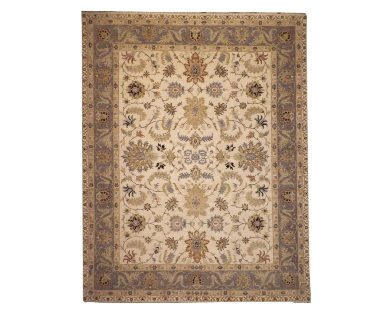 Blue 12'1" x 15'5" Agra Kashan Hand knotted Wool Rug - Sku: w148