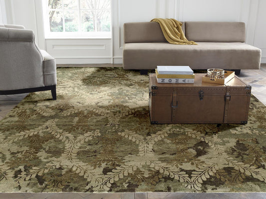 Hand Knotted Wool Ikat Rug KRM7380
