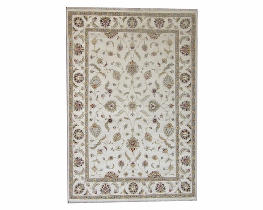 Agra Chobie Antique Wash 5'7" x 7'8" Hand knotted Wool Rug - W739