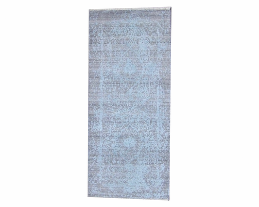 Transitional Broken Design 2'6" x 6'0" Hand knotted Rug - w222