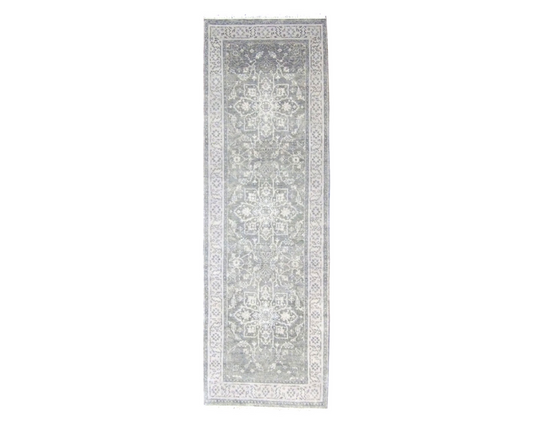 Silver Wash Oushak 2'6" x 8'0" Hand knotted Rug - w392