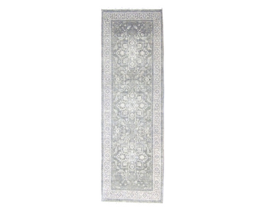 Silver Wash Oushak 2'6" x 8'0" Hand knotted Rug - w392