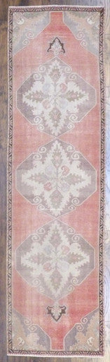Vintage Antique Anatolian 2' 6" x 10' Hand-knotted Rug - w615