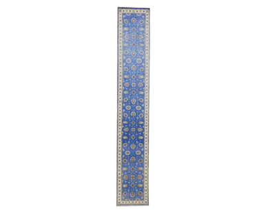 Agra Chobie Kashan Natural-dye  2'8" x 16'2"  Hand knotted Wool Rug -w1166
