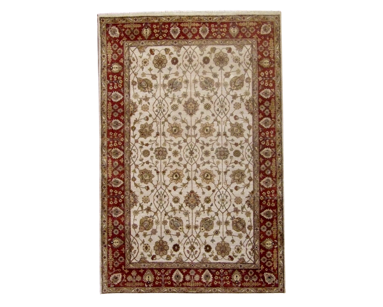 Agra Chobie Antique Wash  6'0" x 9'0" Hand knotted Wool Rug - w919