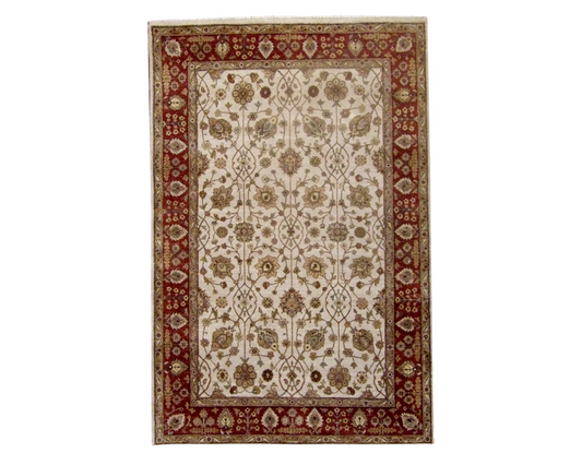 Agra Chobie Antique Wash  6'0" x 9'0" Hand knotted Wool Rug - w919