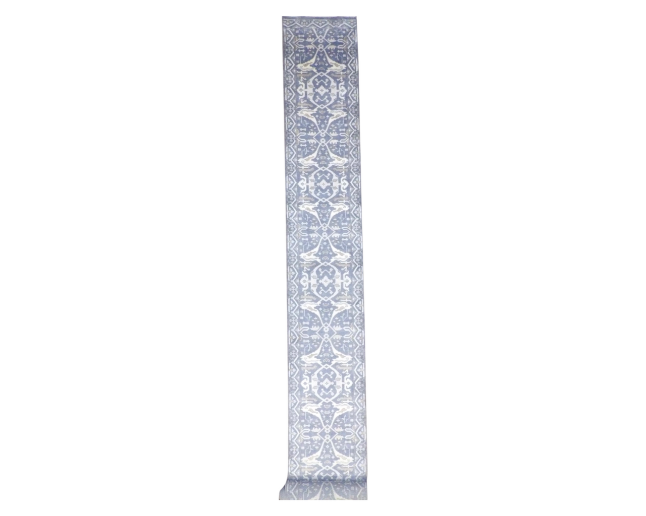 Oushak Silver Wash 3 x 30 Hand knotted Rug - w1197