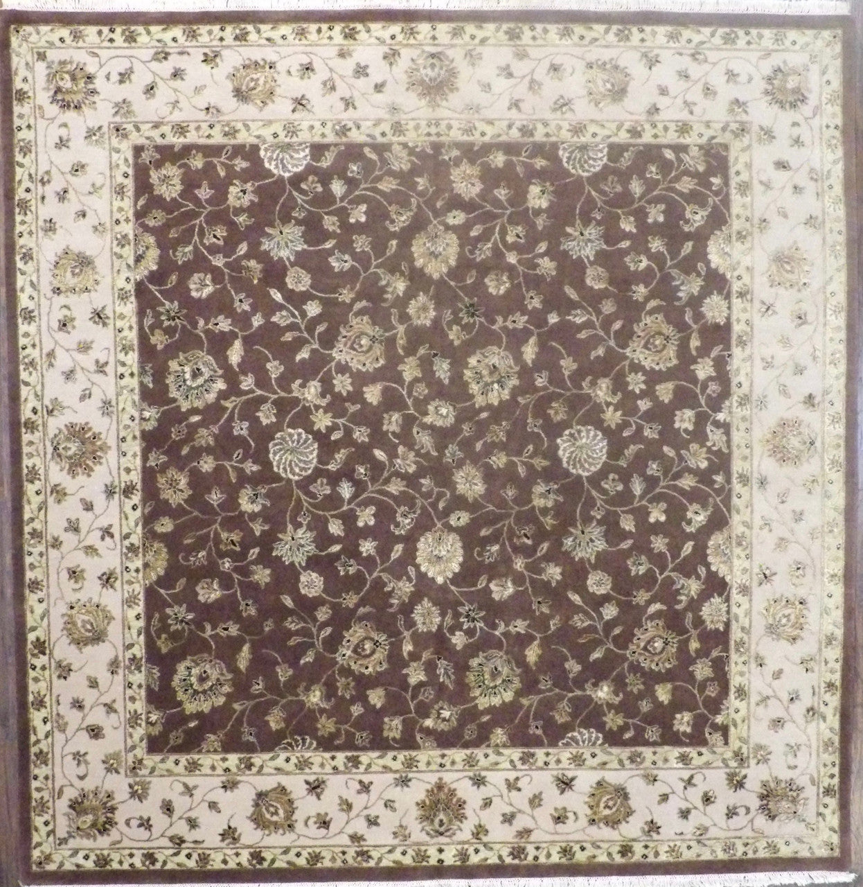 Jaipur Kashan Wool/silk 9 x 9  Hand knotted Rug - w548