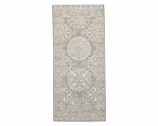 Persian Mamluk 2'6" x 6'0'' Hand knotted Rug - w205