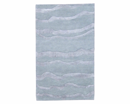 Modern Tibetan Waves Design 3 x 5 Hand knotted Rug - w162