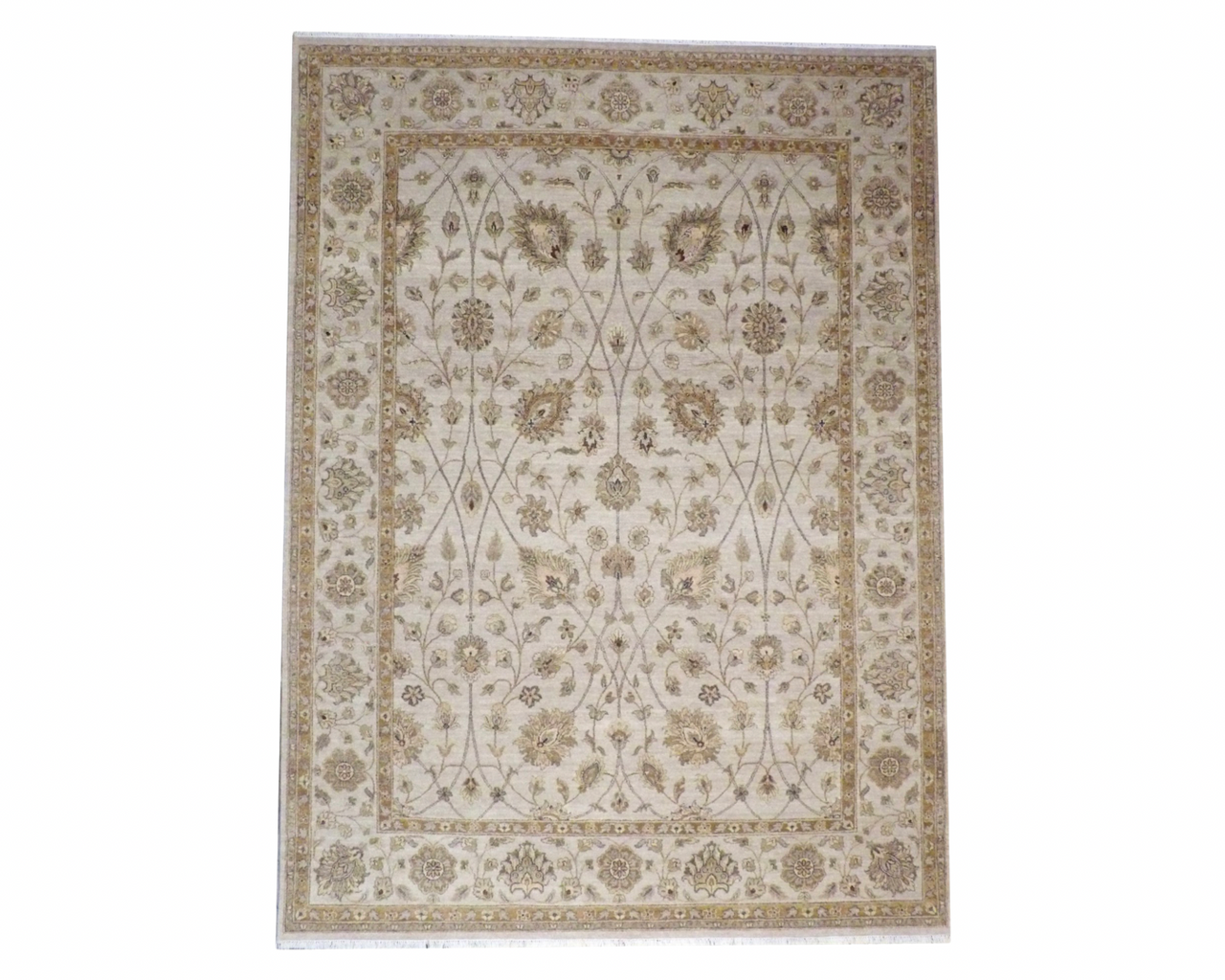 Beige 8'9" x 11'11" Agra Ziegler Hand knotted Wool Rug - Sku: w305