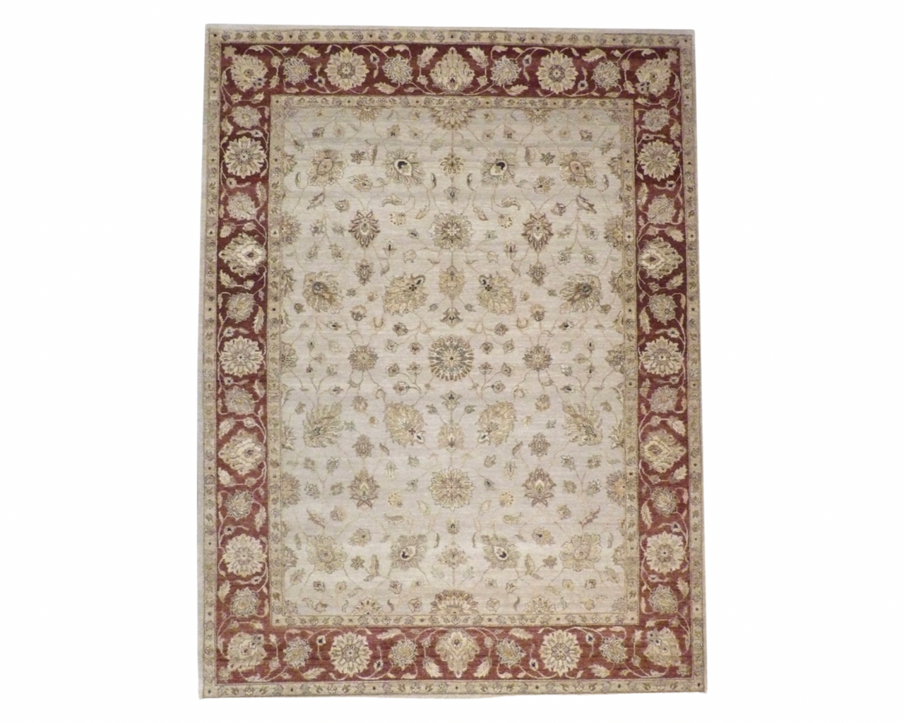 Beige 9'0" x 12'0" Agra Ziegler Hand knotted Wool Rug - Sku: w309