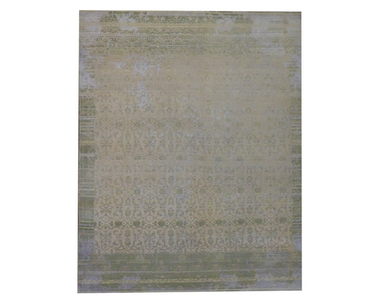 Vintage Erase Design Low Pile 8'0" x 10'0" Hand-knotted Rug - w1001