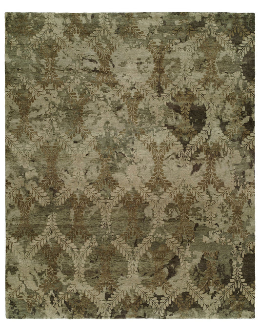 Hand Knotted Wool Ikat Rug KRM7380
