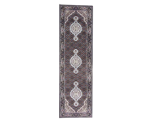 Persian Mahi Tabriz 2'6" x 6'0" Hand knotted Rug - w228