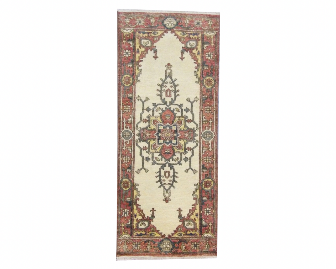 Fine Persian Heriz 2'6" x 6'0'' Hand-knotted Rug - w235