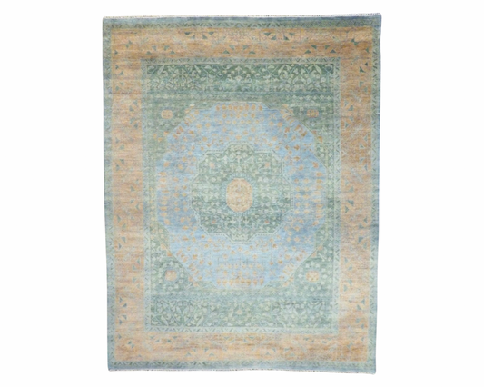 Tribal Mamluk Vege Dye Hand knotted Rug 9 x 12 - W11321