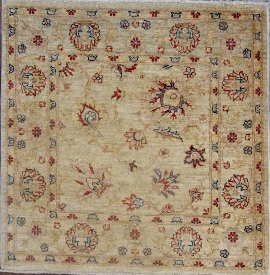 Oushak Chobie 3 x 3 Hand knotted Rug - w491