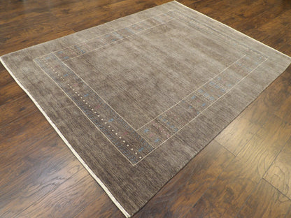 Tribal Modern Gabbeh Natural Dye Hand-Loom 5'0"x8'0" Hand-loom Rug -KHUS-N-1