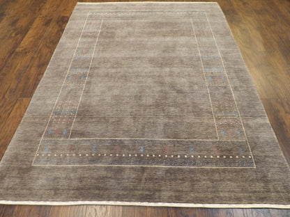Tribal Modern Gabbeh Natural Dye Hand-Loom 5'0"x8'0" Hand-loom Rug -KHUS-N-1