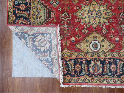 Red 5'0" x 6'10" Traditional Hand knotted Wool Rug - Sku: O010020