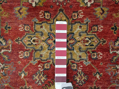 Red 5'0" x 6'10" Traditional Hand knotted Wool Rug - Sku: O010020