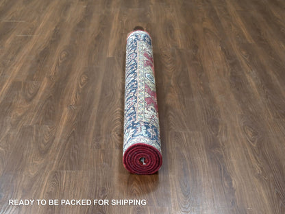 Red 5'0" x 6'10" Traditional Hand knotted Wool Rug - Sku: O010020