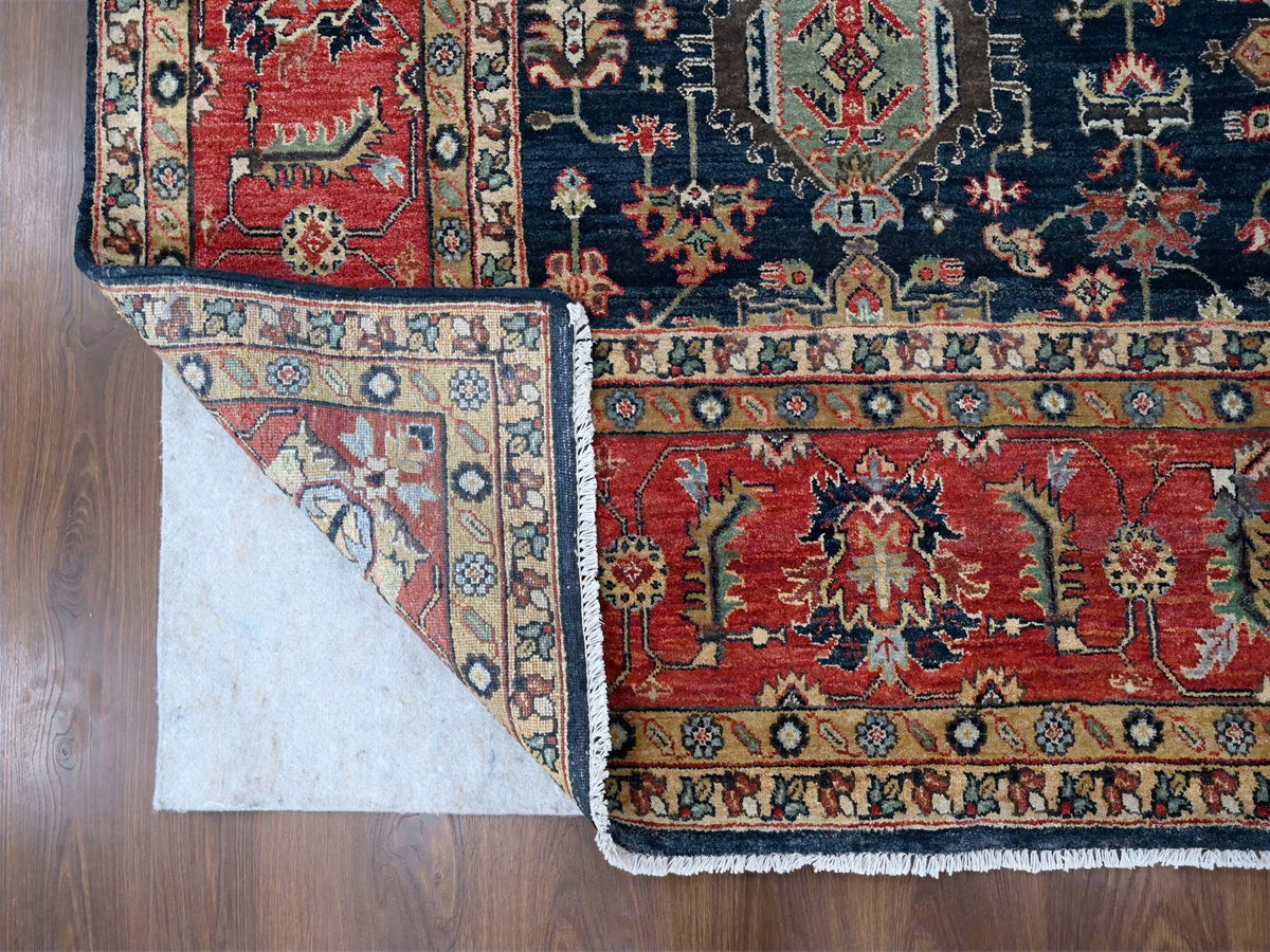 Karajeh Traditional hand-knotted wool rug in Black, 10'0" x 10'2", SKU O010023