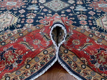 Karajeh Traditional hand-knotted wool rug in Black, 10'0" x 10'2", SKU O010023