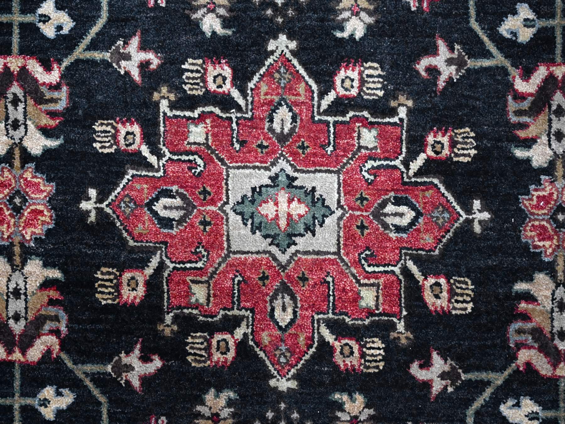 Karajeh Traditional hand-knotted wool rug in Black, 10'0" x 10'2", SKU O010023