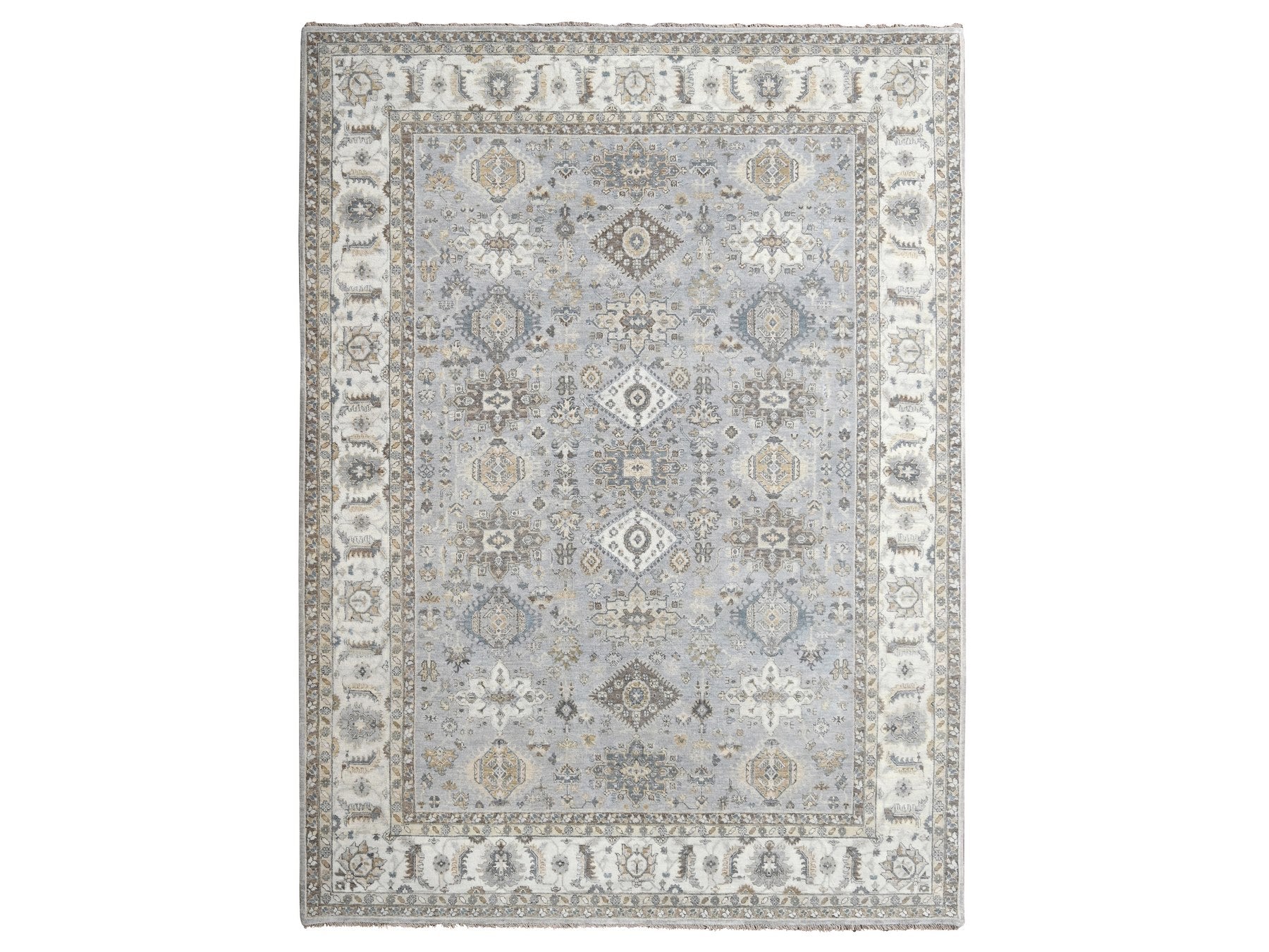 Karajeh Traditional hand-knotted wool rug in Gray, 9'0" x 12'0", SKU O010029
