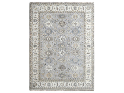 Grey 9'0" x 12'0" Traditional Hand knotted Wool Rug - Sku: O010029
