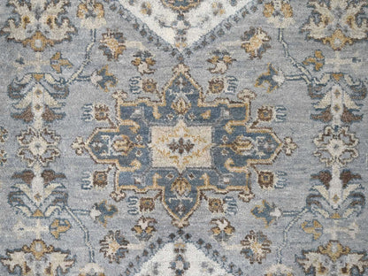 Grey 9'0" x 12'0" Traditional Hand knotted Wool Rug - Sku: O010029