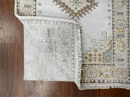Grey 2'9" x 18'0" Tribal & Geometric Hand knotted Wool Rug - Sku: O010039
