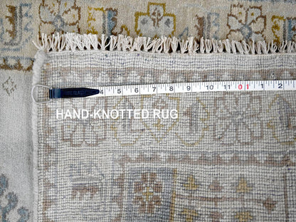 Grey 2'9" x 18'0" Tribal & Geometric Hand knotted Wool Rug - Sku: O010039