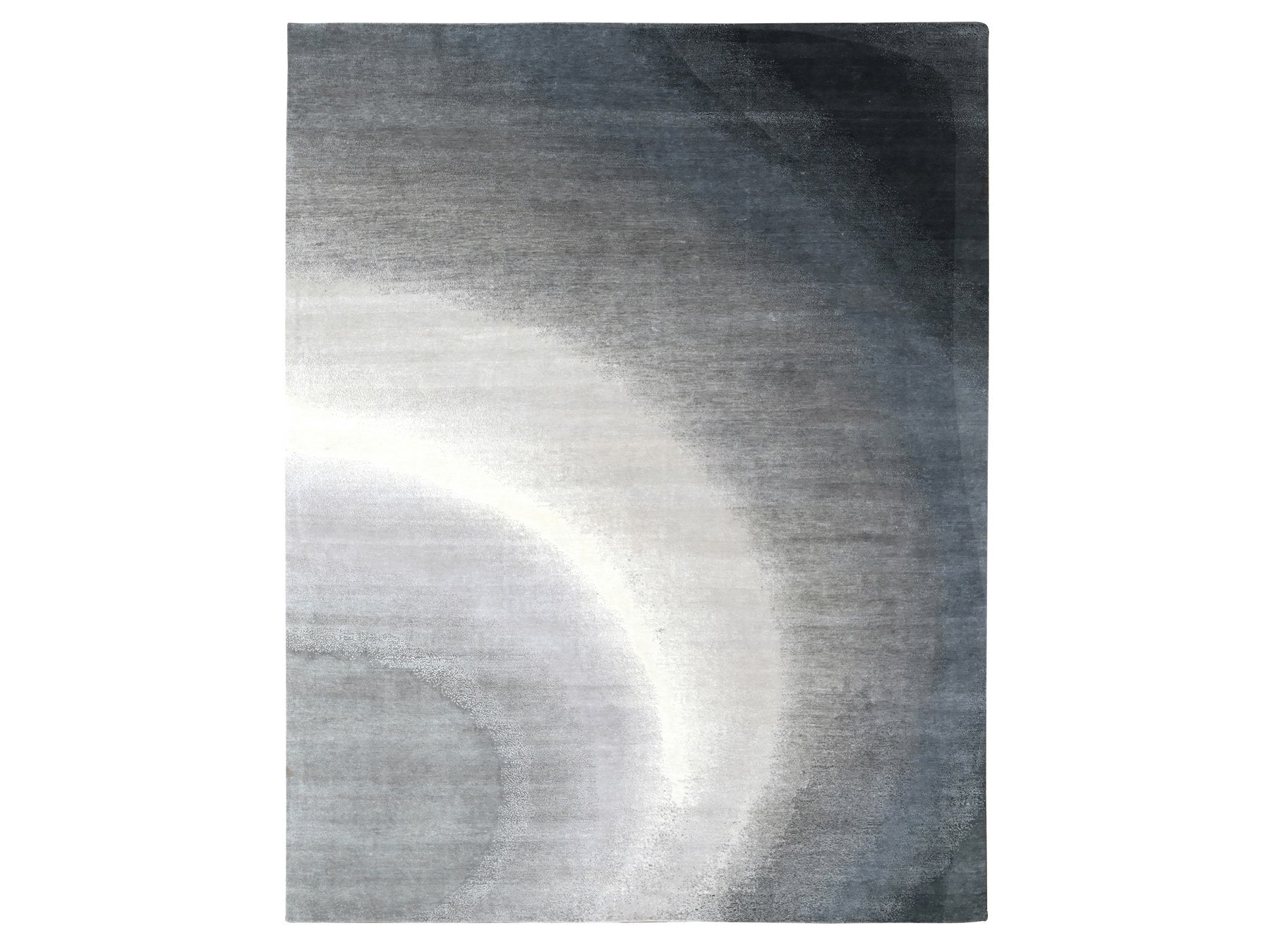 Modern / Contemporary hand-knotted wool rug in Gray, 9'0" x 11'10", SKU O010057