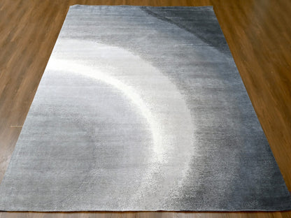 Grey 9'0" x 11'10" Modern / Contemporary Hand knotted Wool Rug - Sku: O010057