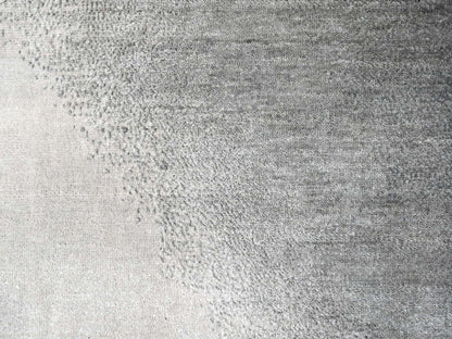 Grey 9'0" x 11'10" Modern / Contemporary Hand knotted Wool Rug - Sku: O010057