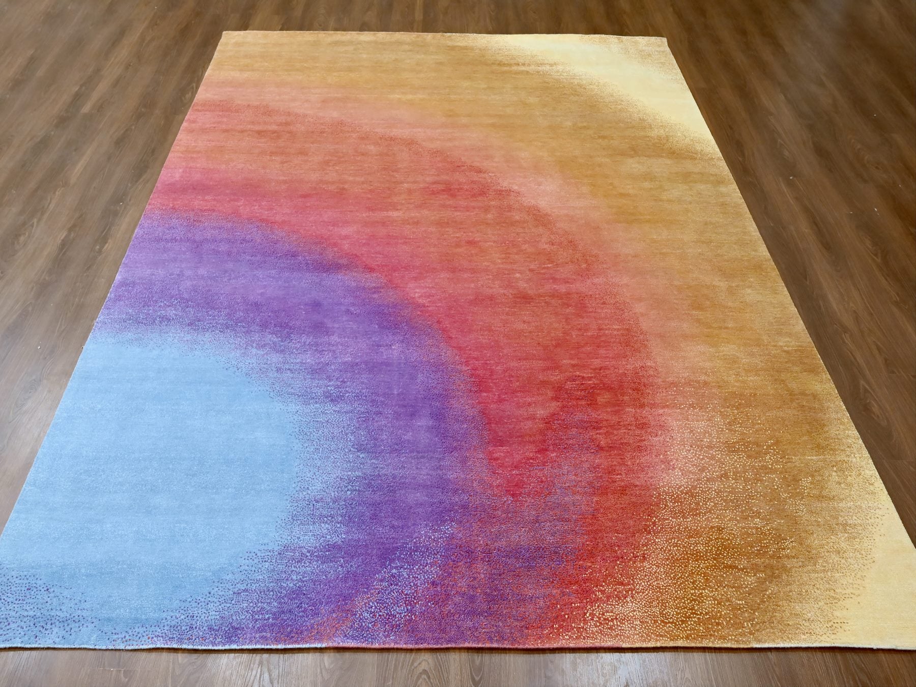 Modern / Contemporary hand-knotted wool rug in Multicolored, 9'0" x 11'10", SKU O010058