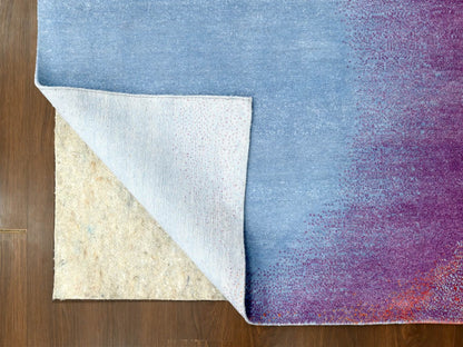 Multicolored 9'0" x 11'10" Modern / Contemporary Hand knotted Wool Rug - Sku: O010058