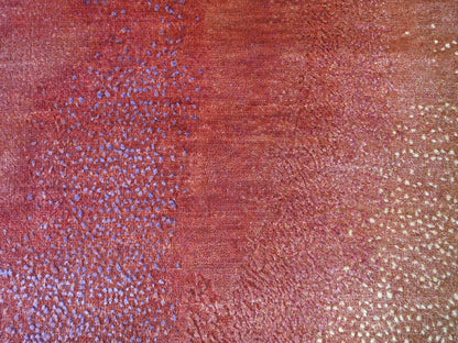 Multicolored 9'0" x 11'10" Modern / Contemporary Hand knotted Wool Rug - Sku: O010058