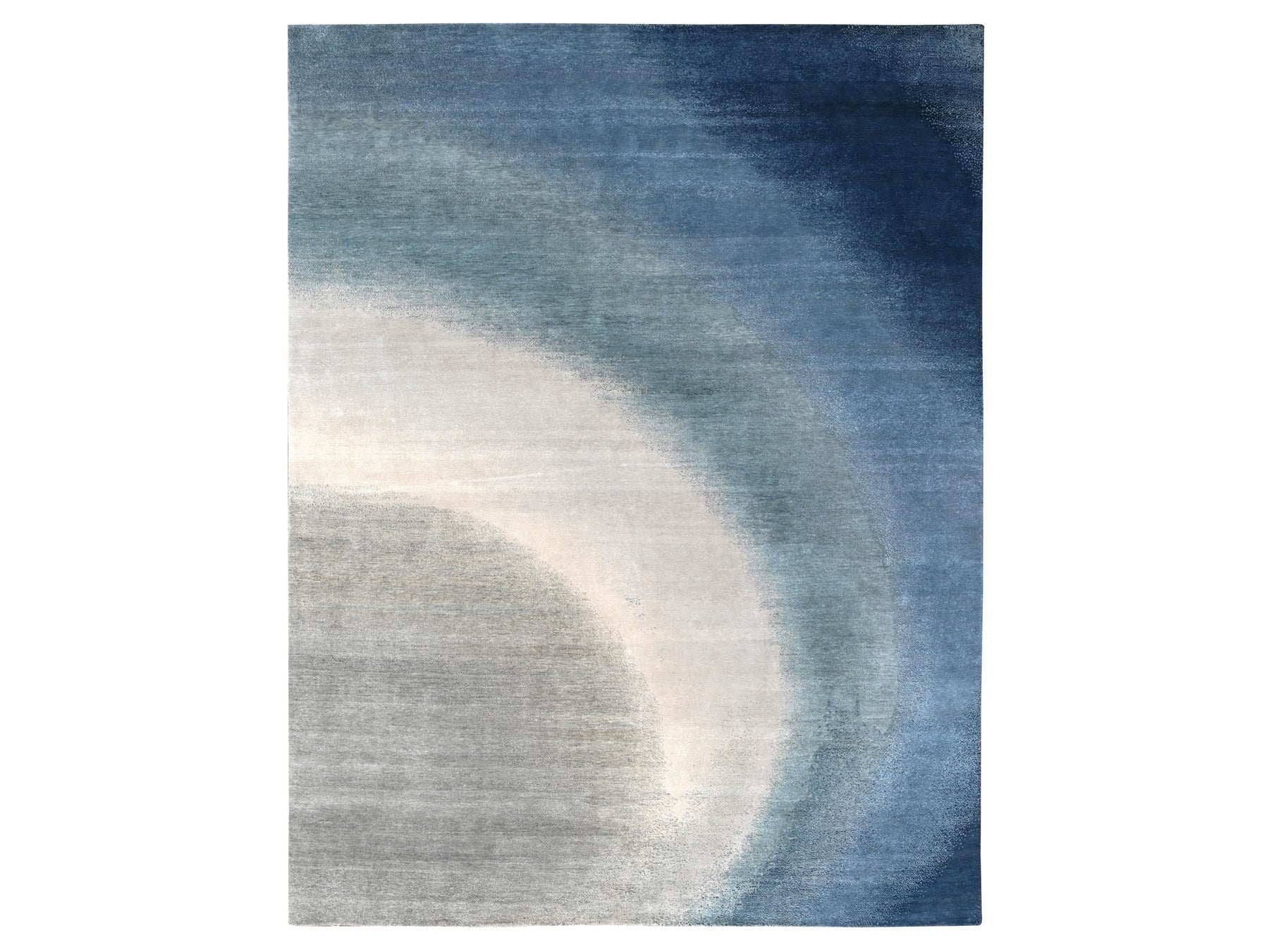 Modern / Contemporary hand-knotted wool rug in Gray, 9'0" x 11'10", SKU O010059