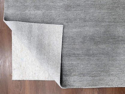 Grey 9'0" x 11'10" Modern / Contemporary Hand knotted Wool Rug - Sku: O010059