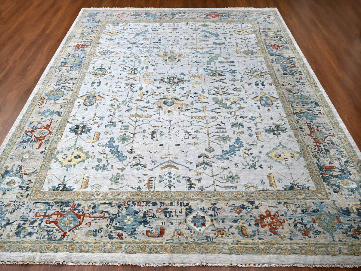 Heriz Transitional hand-knotted wool rug in Gray, 11'10" x 15'0", SKU O010061